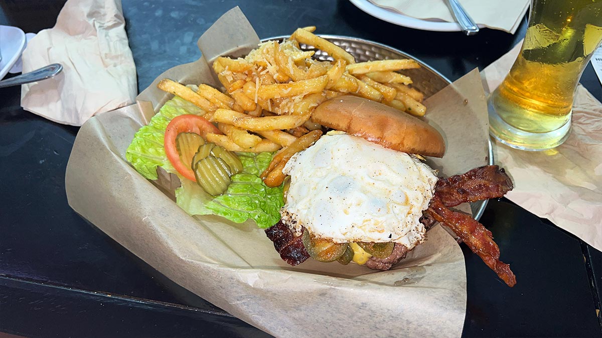 Rise & Shine Burger at MacKenzie River Pizza