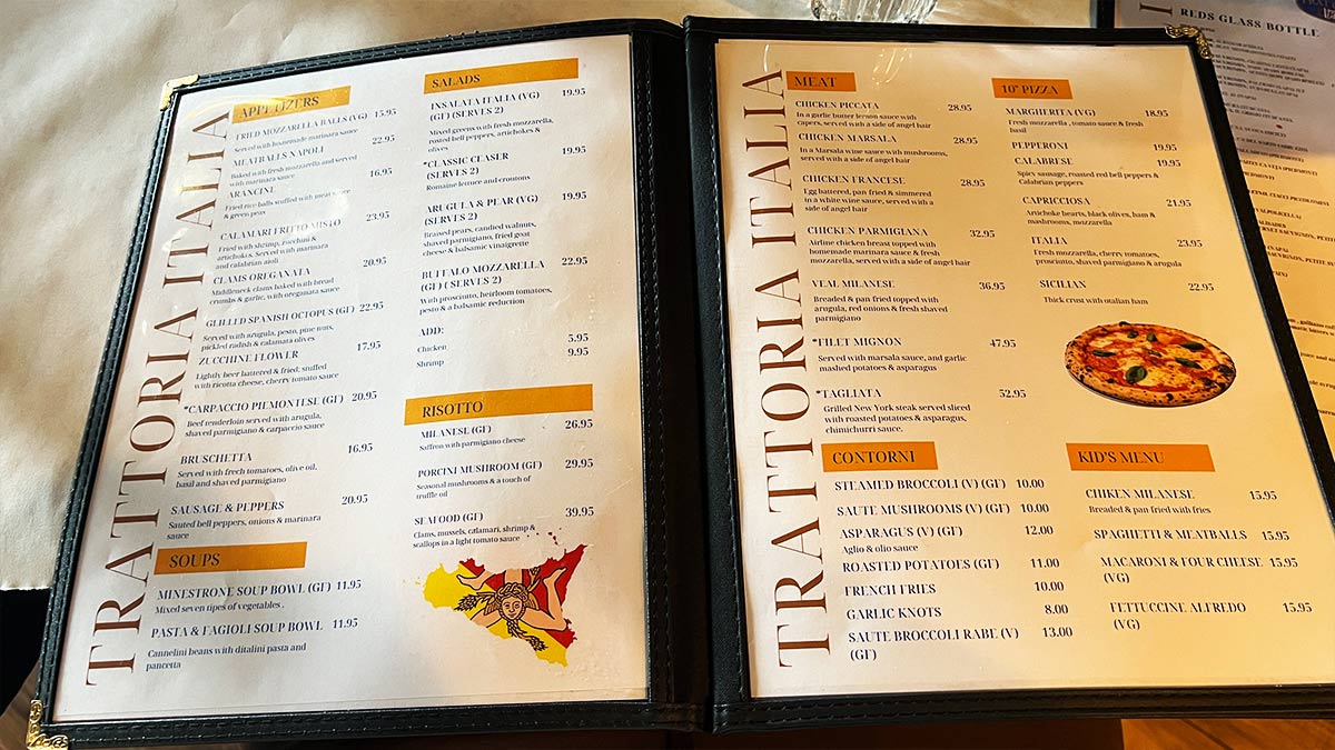 Trattoria Italia Menu 2