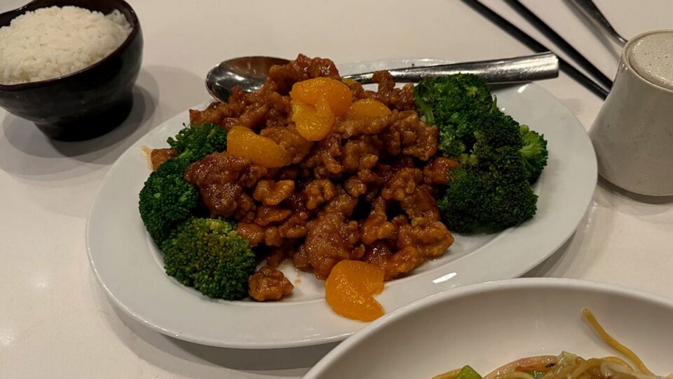 Orange chicken with broccoli served at Jade Asian Kitchen & Noodles in Summerlin