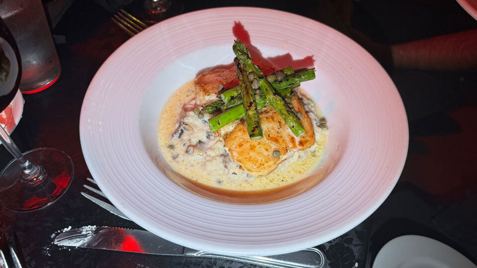 Sea bass served over creamy risotto at Capo's Italian Restaurant and Speakeasy in Las Vegas