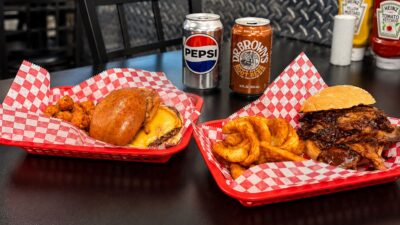 Tri-tip Sandwich and a Smash Burger at Chip Off The Block