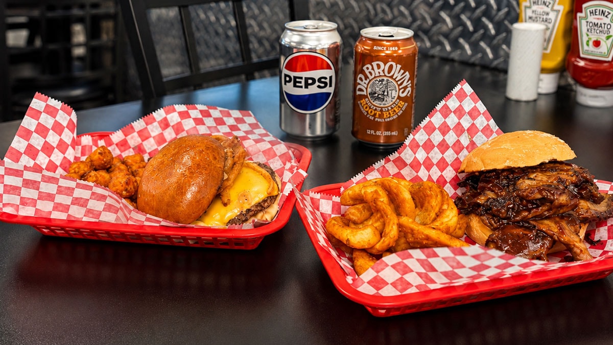 Tri-tip Sandwich and a Smash Burger at Chip Off The Block