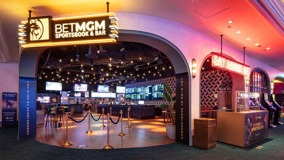 BetMGM Sportsbook & Bar entrance at Park MGM in Las Vegas