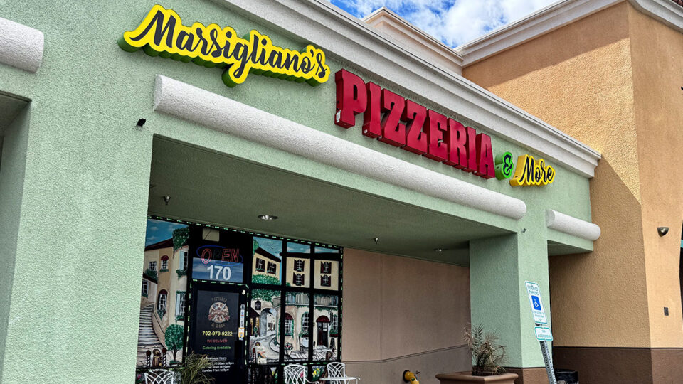 Italian dishes served in the casual dining room at Marsigliano’s Pizzeria in Las Vegas