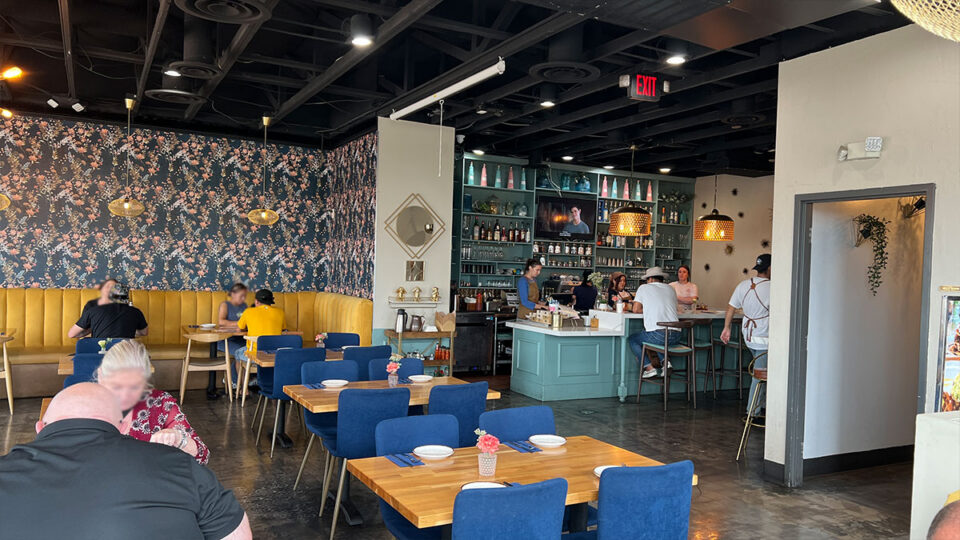 modern dining area inside Good Morning Kitchen & Cocktail Bar in Spring Valley Las Vegas