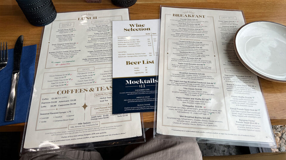 breakfast and brunch menu at Good Morning Kitchen & Cocktail Bar in Las Vegas