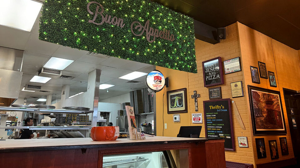 casual dining area inside Marsigliano’s Pizzeria & More in Las Vegas
