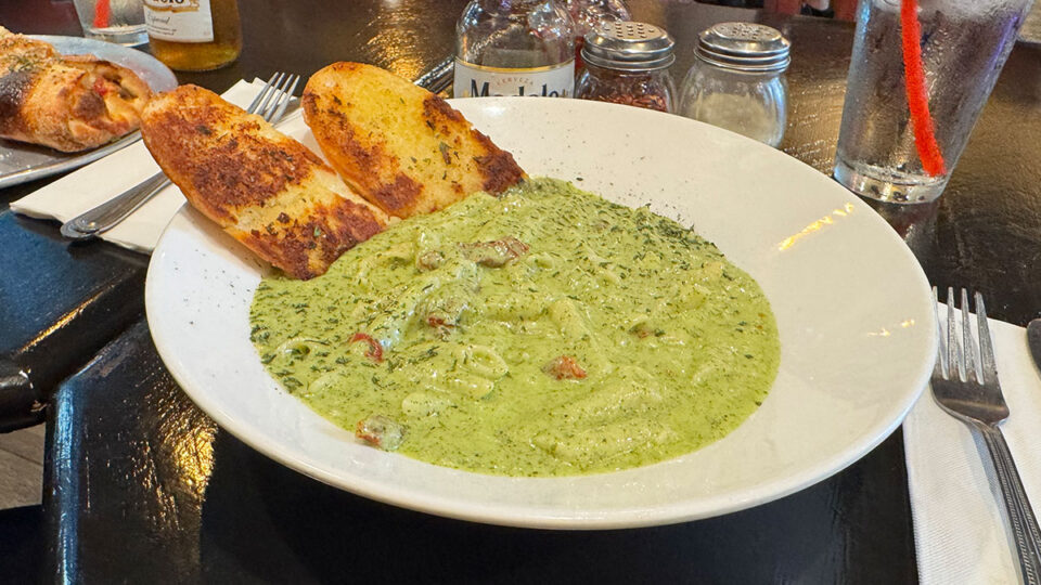 pesto pasta served at Marsigliano’s Pizzeria & More in Las Vegas