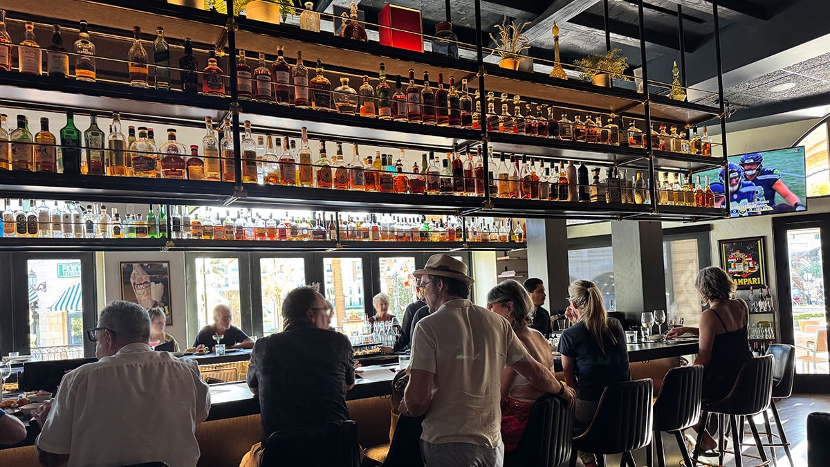 Bar area at Al Solito Posto Italian restaurant in Tivoli Village