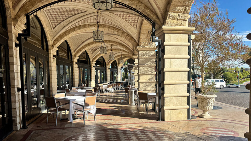 Outdoor patio at Al Solito Posto in Tivoli Village Summerlin