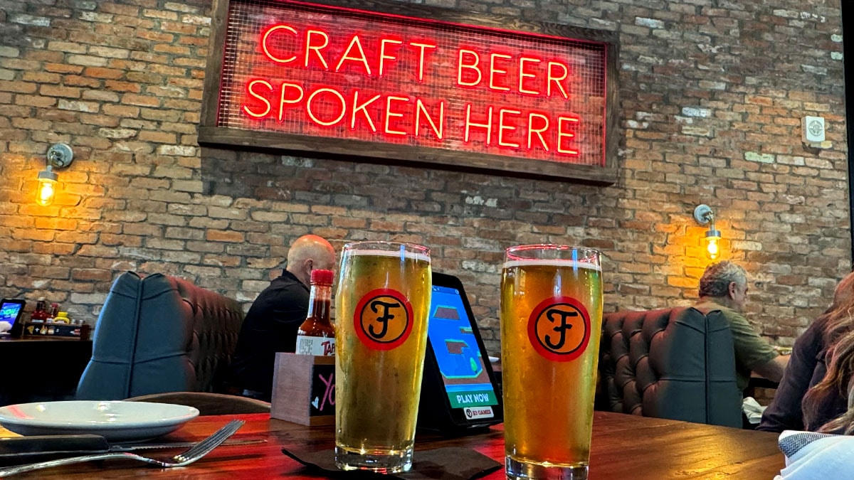 Finney's Crafthouse sign with Craft Beer Spoken Here messaging